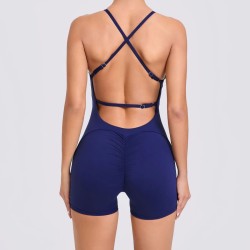 Hip-Lifting Women Running Tight-Fitting Quick-Drying Fitness Backless Rompers