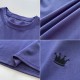 Women Fashion Casual Solid Color Embroidered Round Neck Short-Sleeve Slim-Fit T-Shirt