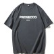 Women Fashion Casual Cotton Letter Printed Round Neck Short-Sleeve Loose T-Shirt