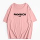 Women Fashion Casual Cotton Letter Printed Round Neck Short-Sleeve Loose T-Shirt