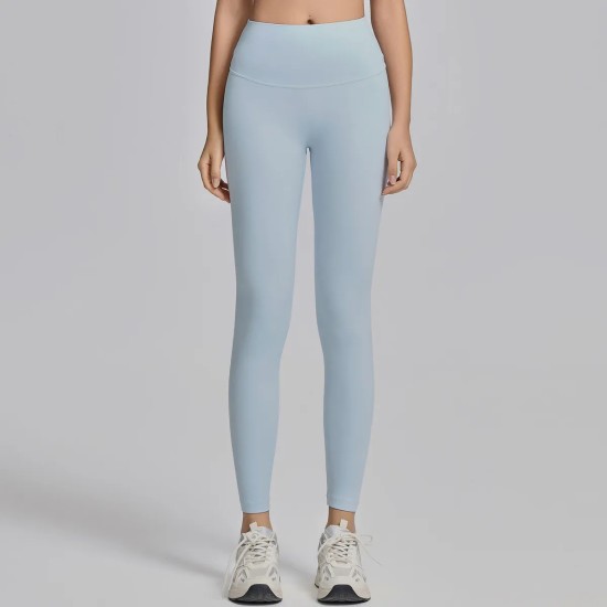 Women Fashion Casual Solid Color Seamless High Waist Slim-Fit Yoga Sports Leggings
