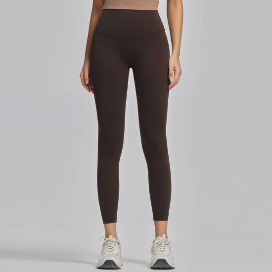 Women Fashion Casual Solid Color Seamless High Waist Slim-Fit Yoga Sports Leggings