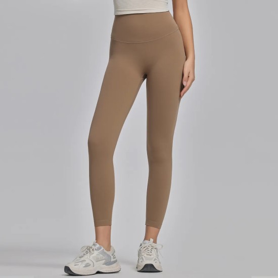 Women Fashion Casual Solid Color Seamless High Waist Slim-Fit Yoga Sports Leggings