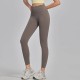Women Fashion Casual Solid Color Seamless High Waist Slim-Fit Yoga Sports Leggings