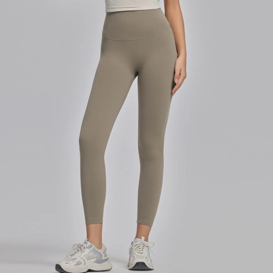 Women Fashion Casual Solid Color Seamless High Waist Slim-Fit Yoga Sports Leggings