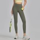 Women Fashion Casual Solid Color Seamless High Waist Slim-Fit Yoga Sports Leggings