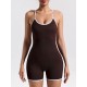 Women Contrast Sling Cross-Bend Quick-Dry Sports Hip Lifting Fitness Yoga Rompers