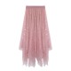 Women Fashion Irregular Star Sequin Mesh Skirt