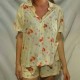 Women Fashion Casual Floral Printed Short-Sleeve Blouse Loose Shorts Pajamas Two-Piece Set