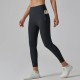 Women Fashion Casual Solid Color Pockets Tight High Waist Quick-Drying Yoga Sports Leggings