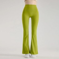 Women Fashion Casual Solid Color Seamless High Waist Wide Leg Micro Yoga Sports Leggings