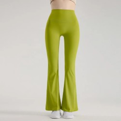 Women Fashion Casual Solid Color Seamless High Waist Wide Leg Micro Yoga Sports Leggings