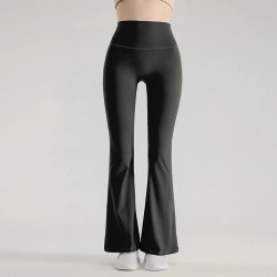 Women Fashion Casual Solid Color Seamless High Waist Wide Leg Micro Yoga Sports Leggings