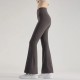 Women Fashion Casual Solid Color Seamless High Waist Wide Leg Micro Yoga Sports Leggings