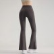 Women Fashion Casual Solid Color Seamless High Waist Wide Leg Micro Yoga Sports Leggings