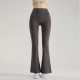 Women Fashion Casual Solid Color Seamless High Waist Wide Leg Micro Yoga Sports Leggings
