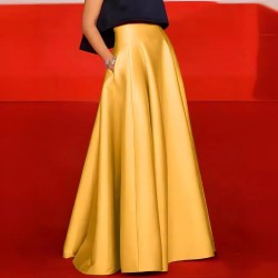 Women Fashion Elegant Solid Color High Waist Skirts