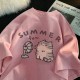 Women Fashion Casual Cartoon Printed Short-Sleeve Loose T-Shirt