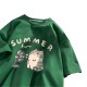 Women Fashion Casual Cartoon Printed Short-Sleeve Loose T-Shirt