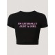 Women Fashion Sexy Letter Printed Short-Sleeve Slim-Fit T-Shirt