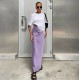 Women Fashion Solid Color Satin Slim Fit Skirt