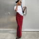 Women Fashion Solid Color Satin Slim Fit Skirt
