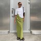 Women Fashion Solid Color Satin Slim Fit Skirt