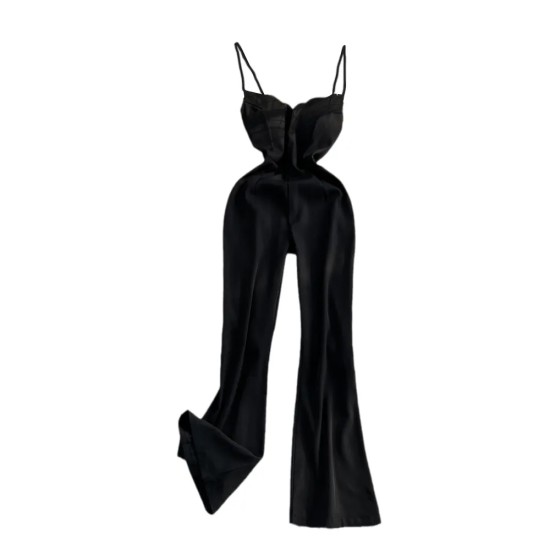 Sexy Women V-Neck High-Waist Spaghetti Strap Jumpsuits