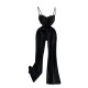 Sexy Women V-Neck High-Waist Spaghetti Strap Jumpsuits