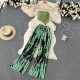 Hot Girl Women Spaghetti Strap Camis Printed High Waist Wide Leg Trousers Two-Piece Set