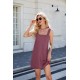 Women Fashion Casual Solid Color V-Neck Sleeveless Loose Dress