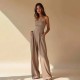 Women Fashion Sexy Solid Color Tube Top Slim-Fit Jumpsuits
