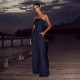 Women Fashion Sexy Solid Color Tube Top Slim-Fit Jumpsuits