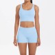 Women Fashion Casual Solid Color Tank Top Tight Shorts Yoga Sports Two-Piece Set