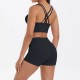 Women Fashion Casual Solid Color Tank Top Tight Shorts Yoga Sports Two-Piece Set