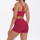 Women Fashion Casual Solid Color Tank Top Tight Shorts Yoga Sports Two-Piece Set
