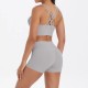 Women Fashion Casual Solid Color Tank Top Tight Shorts Yoga Sports Two-Piece Set