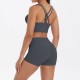 Women Fashion Casual Solid Color Tank Top Tight Shorts Yoga Sports Two-Piece Set