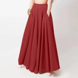 Women Fashion Casual Solid Color Loose Skirts