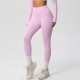 Women Fashion Casual Solid Color High Waist Quick-Drying Slim-Fit Yoga Sports Leggings