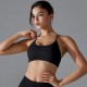 Women Fashion Sexy Solid Color Seamless Cross Backless Tight Yoga Sports Bra