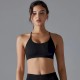Women Fashion Sexy Solid Color Seamless Cross Backless Tight Yoga Sports Bra