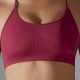 Women Fashion Sexy Solid Color Seamless Cross Backless Tight Yoga Sports Bra