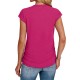 Women Fashion Casual Solid Color Round Neck Short Sleeve T-Shirt