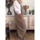 Women Casual Solid Color Cotton Linen Sleeveless Pocket Jumpsuit
