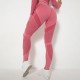 Women Fashion Casual Solid Color Hollow-Out Seamless High Waist Slim-Fit Yoga Sports Leggings