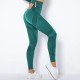 Women Fashion Casual Solid Color Hollow-Out Seamless High Waist Slim-Fit Yoga Sports Leggings