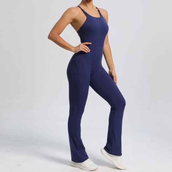Adjustable Shoulder Strap Backless Women Yoga Jumpsuits