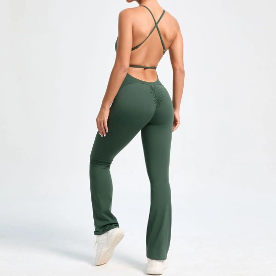 Adjustable Shoulder Strap Backless Women Yoga Jumpsuits