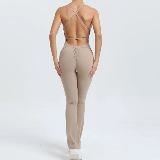 Adjustable Shoulder Strap Backless Women Yoga Jumpsuits